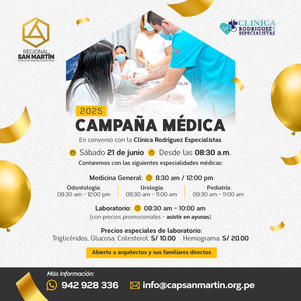 CAMPAÑA MÉDICA EN COLABORACIÓN CON LA CLÍNICA RODRIGUEZ
